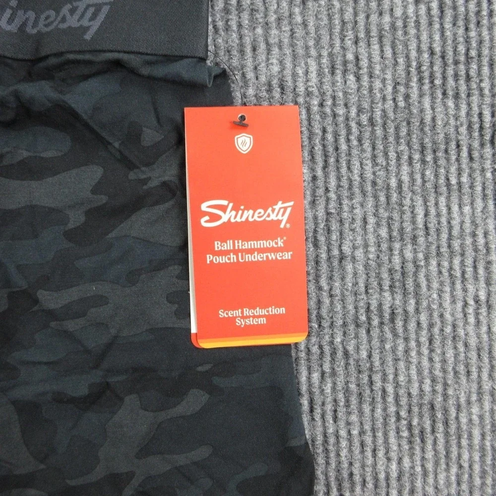 Shinesty Boxer Briefs Mens XL Black Camouflage Modal Spandex Ball Hammock NWT